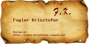 Fogler Krisztofer névjegykártya