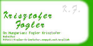 krisztofer fogler business card